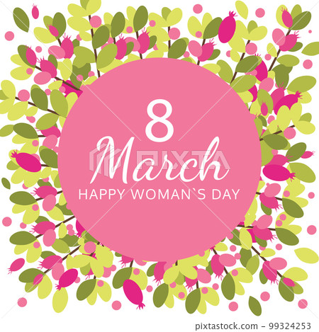 Women day frame with spring flowers. 8 March invitation card. Women day frame with spring flowers. 8 March invitation card. 99324253