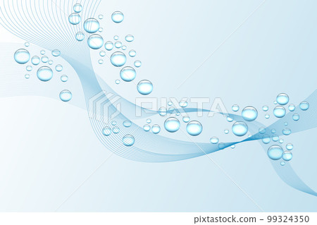 Abstract water background, waves and bubbles. Delicate blue colors. Vector illustration 99324350