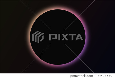 Abstract gradient circles buttons set. Liquid shape, fluid vivid gradients. Shining frames on black background. Vector isolated illustration 99324359