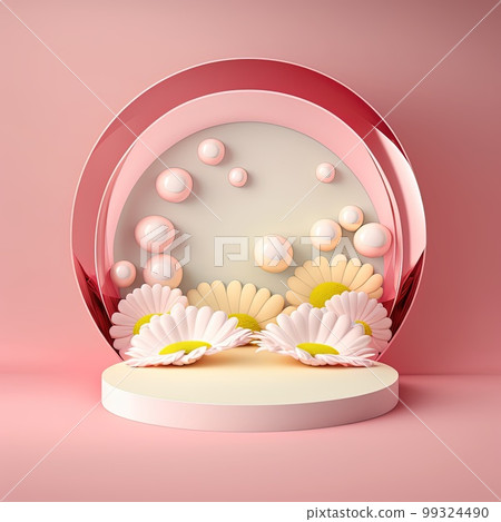 Easter Podium Scene with Pink 3D Eggs Decorative for Product Display Easter Podium Scene with Pink 3D Eggs Decorative for Product Display 99324490