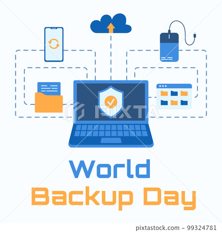 Illustration for world backup day March 31. Illustration for world backup day March 31. 99324781