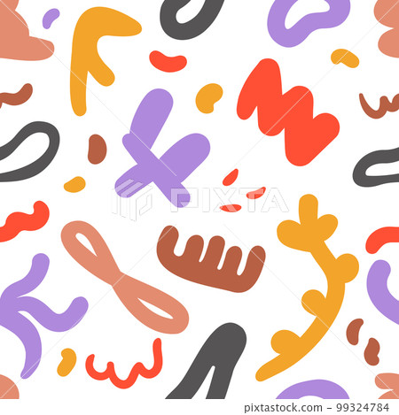 Abstract modern pattern. Repeating print with trendy abstract shapes, texture for fabric, textile. Flat vector illustration Abstract modern pattern. Repeating print with trendy abstract shapes, texture for fabric, textile. Flat vector illustration 99324784