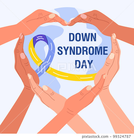 World Down Syndrome Day illustration for poster or banner. March 21 event illustration. World Down Syndrome Day illustration for poster or banner. March 21 event illustration. 99324787