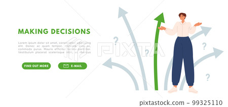 Career way concept. Entrepreneur future for new business opportunities. Man choose path. Flat vector illustration 99325110
