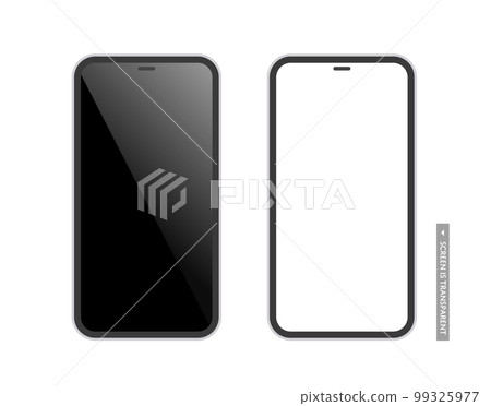 從正面看到的智能手機的簡單圖示 99325977