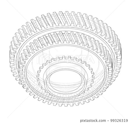Gear wheel. 3d illustration 99326319