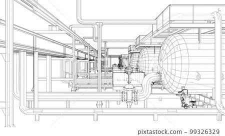Sketch of industrial equipment 99326329