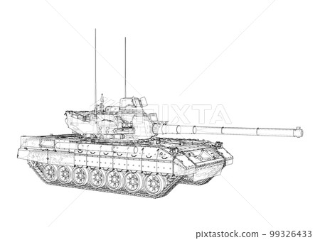 Military Tank on white 99326433