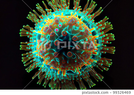 Virus under microscope, generative ai Virus under microscope, generative ai 99326469