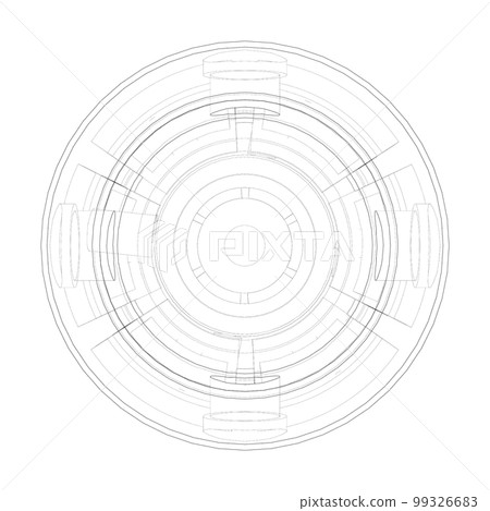 Outline drawing or sketch of cylindrical device Outline drawing or sketch of cylindrical device 99326683