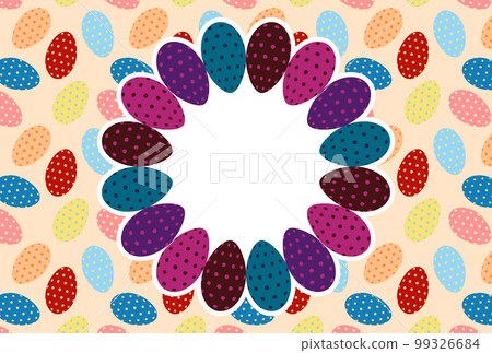 A material for Easter greeting cards with a pattern of eggs with a pattern and an egg frame A material for Easter greeting cards with a pattern of eggs with a pattern and an egg frame 99326684