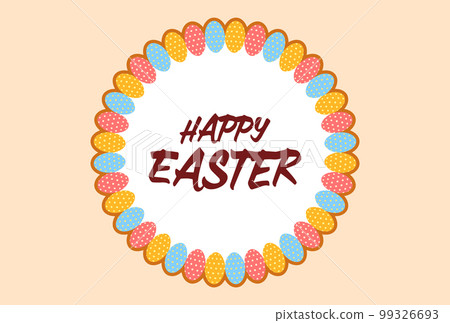 帶有復活節快樂字母和圖案蛋框的複活節賀卡材料 99326693