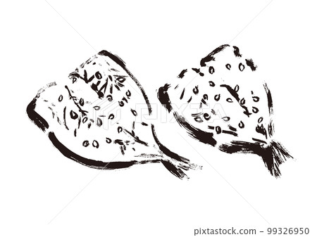 Horse mackerel dried with mirin, drawn with a brush illustration Dried fish 99326950