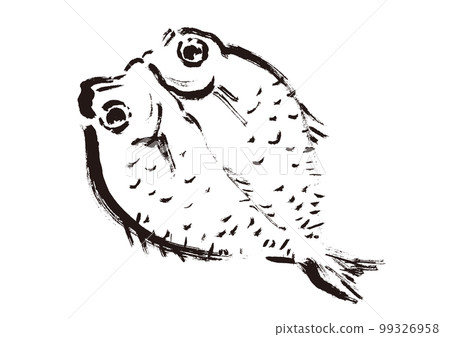 Brush-drawn illustration of dried nodoguro dried fish 99326958