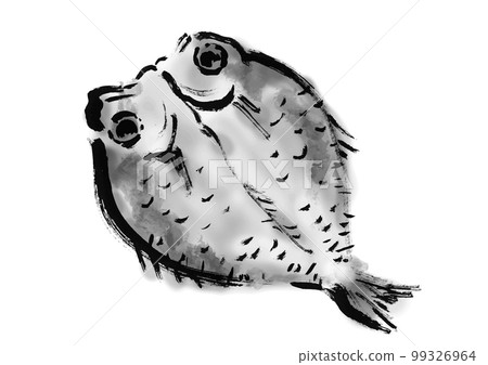 Brush-drawn illustration of dried nodoguro dried fish Brush-drawn illustration of dried nodoguro dried fish 99326964