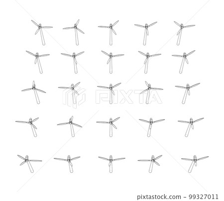 Wind turbines. 3d illustration 99327011