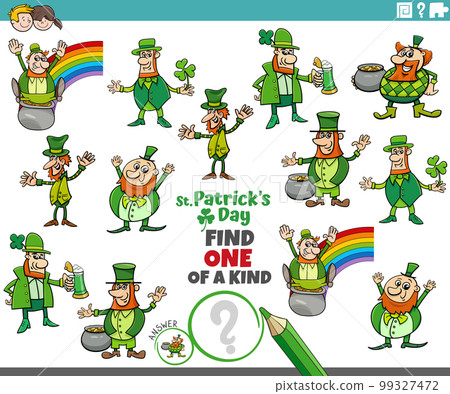 one of a kind task with funny cartoon Leprechauns 99327472