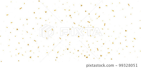 Golden Party confetti and tinsel on white background. Carnival elements vector. 99328051