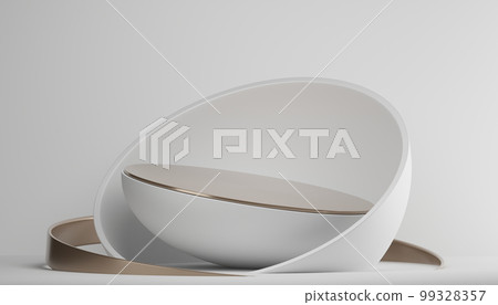 Abstract Podium minimal geometric white and gold 99328357