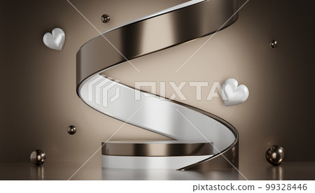 Abstract Podium minimal geometric white and gold 99328446