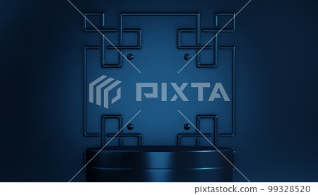Dark blue geometric background, japanese style podium blue concept . Dark blue geometric background, japanese style podium blue concept . 99328520
