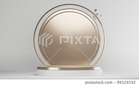 Abstract Podium minimal geometric white and gold 99328592