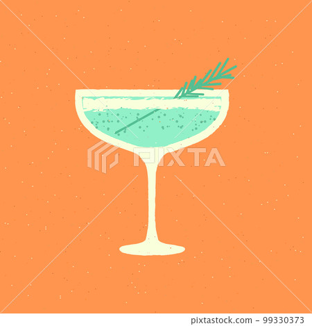 Margarita with rosemary and gin tonic. Flat vector illustration with texture Margarita with rosemary and gin tonic. Flat vector illustration with texture 99330373