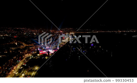Drone image of the most crowded concert of turkey in celebration of the 100th anniversary of the liberation of izmir 99330453