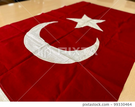 The first handcrafted historical Turkish flag hung during the celebrations of the liberation of Izmir The first handcrafted historical Turkish flag hung during the celebrations of the liberation of Izmir 99330464