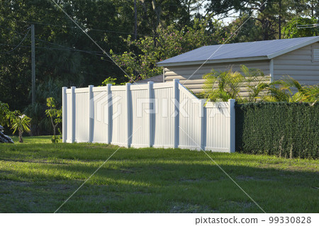 White plastic fence for back yard protection and privacy 99330828