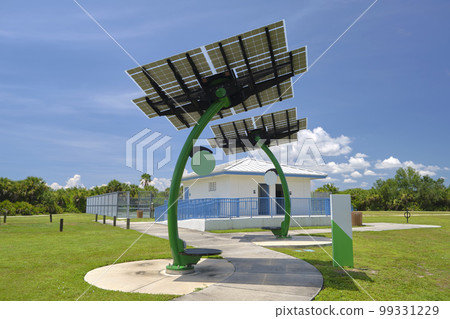Solar photovoltaic panels mounted on city street pole for electricity supply of streetlights and surveillance cameras Solar photovoltaic panels mounted on city street pole for electricity supply of streetlights and surveillance cameras 99331229