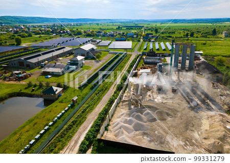 Processing factory at mining site producing cement construction materials. 99331279