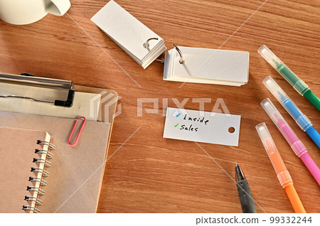 A desk with a deck that says Inside Sales 99332244
