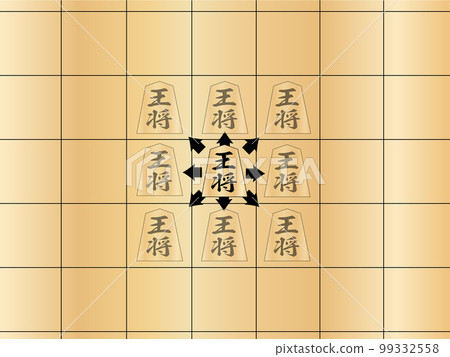 Movement king of shogi pieces 99332558