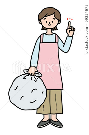 housewife throwing away trash 99334672