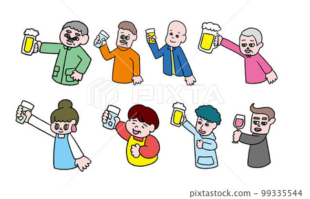 Illustration of people toasting Illustration of people toasting 99335544