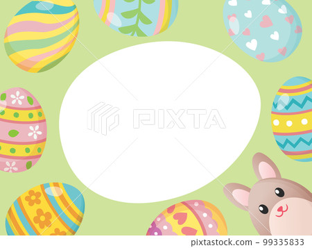 復活節兔子和雞蛋框架圖 99335833