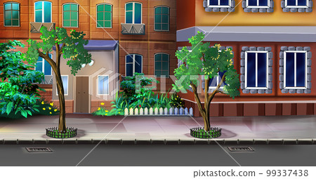Street of small town illustration Street of small town illustration 99337438