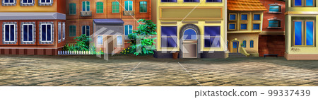 Street of small town illustration Street of small town illustration 99337439
