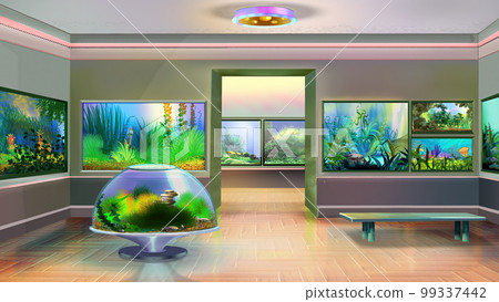Aquarium fish shop illustration 99337442