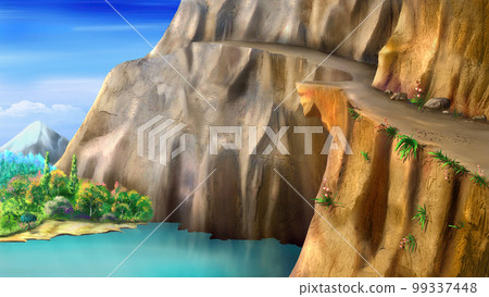 Mountain Lake illustration 99337448