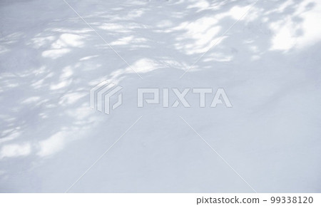 樹木的陰影反映在白雪皚皚的背景材料上 99338120
