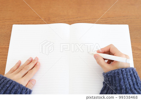 筆記本和筆研究圖像 99338468