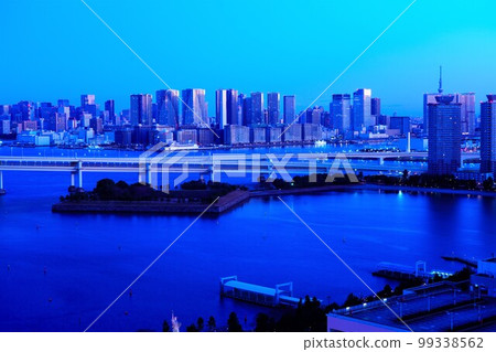 從東京台場一家酒店的高層俯瞰市中心(雪後的第二天) 從東京台場一家酒店的高層俯瞰市中心(雪後的第二天) 99338562