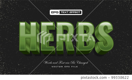 Green Herbs 3D Bold Text Effect 99338622
