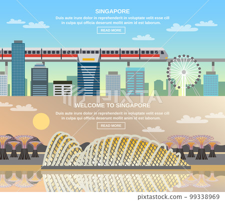 Singapore Cultural Travel 2 Flat Banners Singapore Cultural Travel 2 Flat Banners 99338969