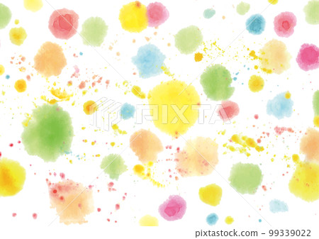 繁忙的背景與分散的水彩彩色圓圈 99339022