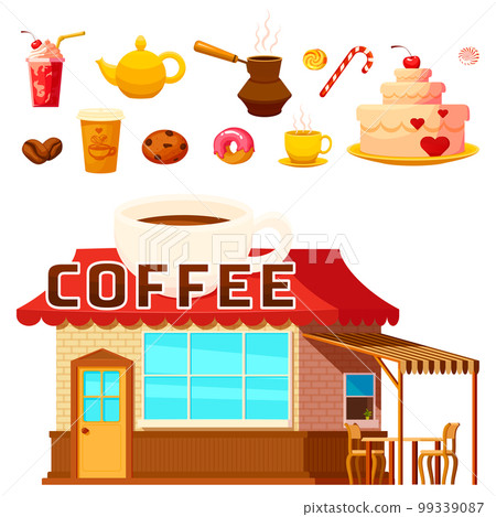 Dessert Coffeeshop Infographic Composition Dessert Coffeeshop Infographic Composition 99339087