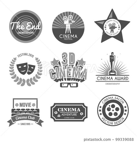 Cinema labels collection black Cinema labels collection black 99339088