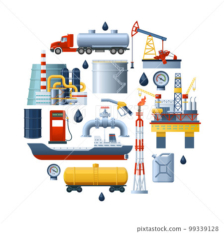 Oil Industry Round Composition 99339128